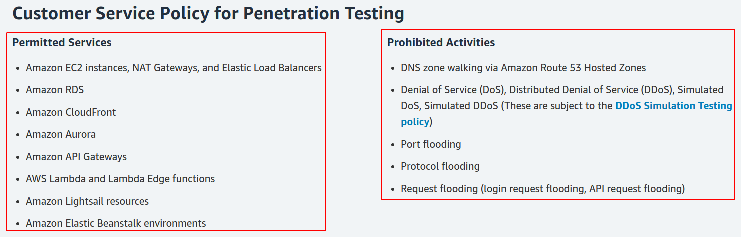 Customer Service Policy for Penetration Testing