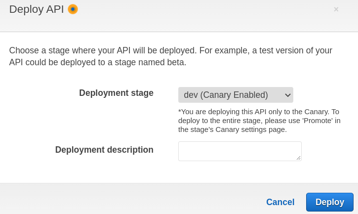 AWS API Gateway - canary enabled